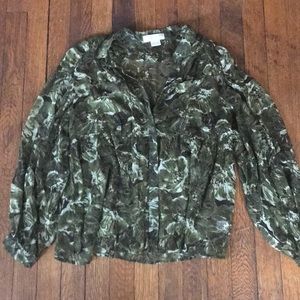 Michael Kors Sheer Floral Blouse